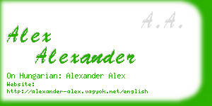 alex alexander business card